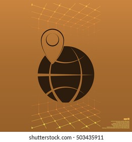 pin on globe icon vector illustration