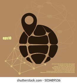 pin on globe icon vector illustration
