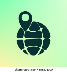 pin on globe icon vector illustration