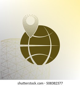 pin on globe icon vector illustration