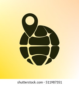 pin on globe icon vector illustration