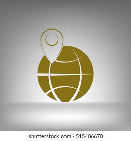 pin on globe icon vector illustration