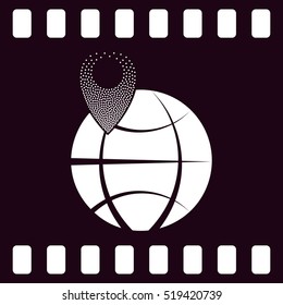 pin on globe icon vector illustration