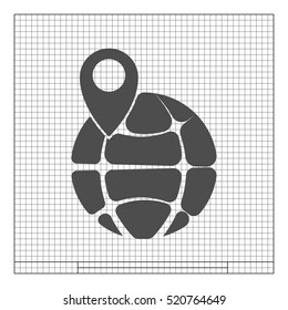 pin on globe icon vector illustration