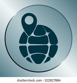 pin on globe icon vector illustration