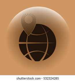pin on globe icon vector illustration