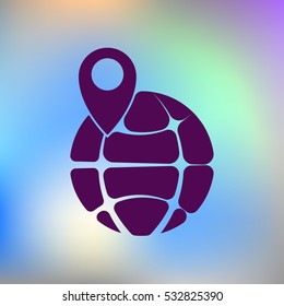 pin on globe icon vector illustration