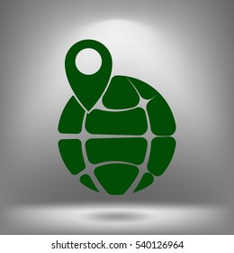 pin on globe icon vector illustration