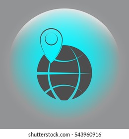 pin on globe icon vector illustration