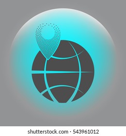 pin on globe icon vector illustration