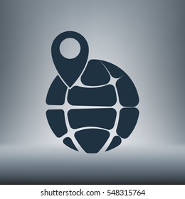 pin on globe icon vector illustration