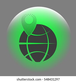 pin on globe icon vector illustration