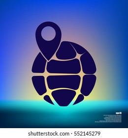 pin on globe icon vector illustration