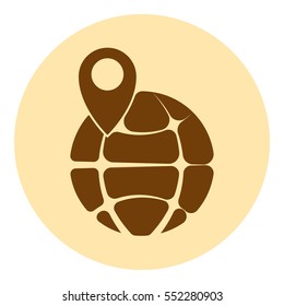 pin on globe icon vector illustration