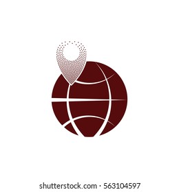pin on globe icon vector illustration