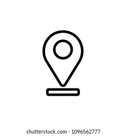 pin on line icon. Element of navigation for mobile concept and web apps. Thin line pin on line icon can be used for web and mobile on white background