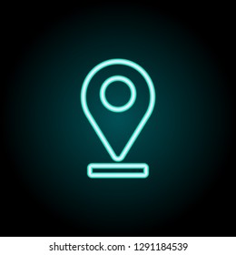 pin on line icon. Elements of Navigation in neon style icons. Simple icon for websites, web design, mobile app, info graphics