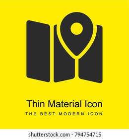 Pin On Map bright yellow material minimal icon or logo design