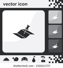 Pin on the map flat set of buttons vector icon.