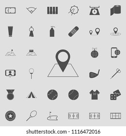 pin on the map icon. Detailed set of  Minimalistic  icons. Premium quality graphic design sign. One of the collection icons for websites, web design, mobile app on colored background