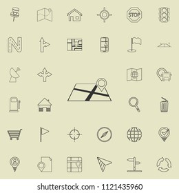 pin on the map icon. Detailed set of navigation icons. Premium quality graphic design sign. One of the collection icons for websites, web design, mobile app on colored background