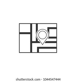 pin on the map icon. Element of navigator signs for mobile concept and web apps. Thin line  icon for website design and development, app development. Premium icon on white background