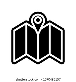 pin on the map icon. Element of navigation for mobile concept and web apps icon. Glyph, flat icon for website design and development, app development