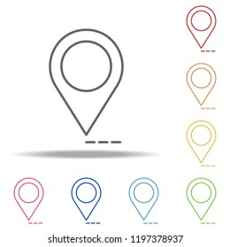 pin on the map icon. Elements of Web in multi colored icons. Simple icon for websites, web design, mobile app, info graphics
