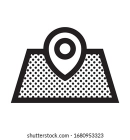 Pin on Map. Icon Filled with Dots.