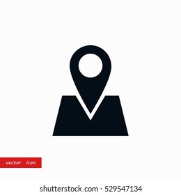 Pin on the map icon, flat design best vector icon