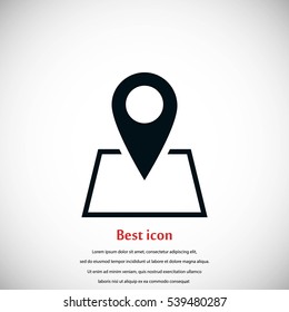 Pin on the map icon, flat design best vector icon