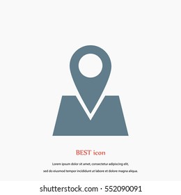 Pin on the map icon, flat design best vector icon