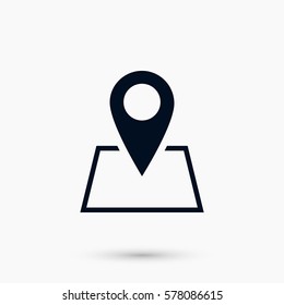 Pin on the map icon, flat design best vector icon