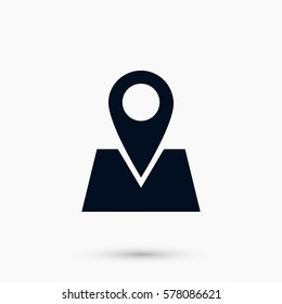 Pin on the map icon, flat design best vector icon