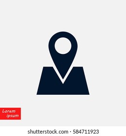 Pin on the map icon, flat design best vector icon
