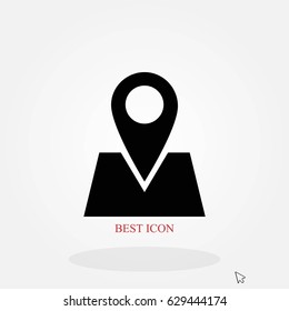Pin on the map icon, flat design best vector icon