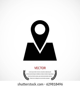 Pin on the map icon, flat design best vector icon