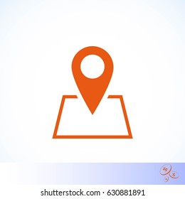 Pin on the map icon, flat design best vector icon