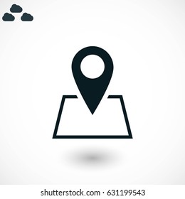 Pin on the map icon, flat design best vector icon