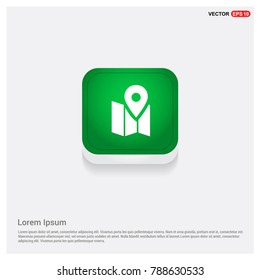 Pin on map icon Green Web Button