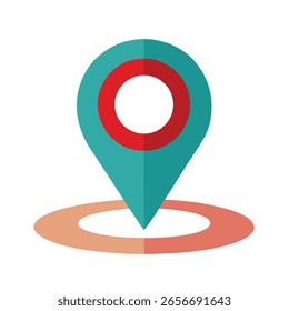 Pin on map icon isolated on white