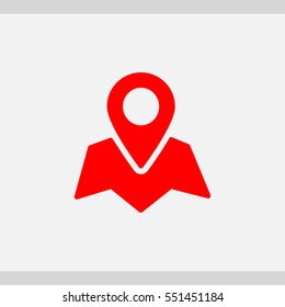 Pin on the map icon. One of set web icons