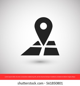 Pin on the map icon. One of set web icons