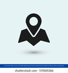 Pin on the map icon. One of set web icons