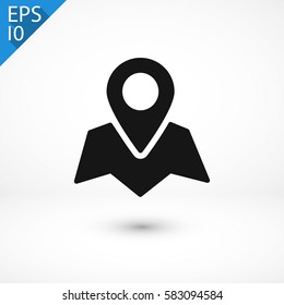 Pin on the map icon. One of set web icons