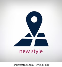 Pin on the map icon. One of set web icons