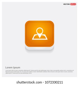 Pin on map icon Orange Abstract Web Button
