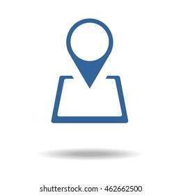 Pin on the map icon. Map pointer.
