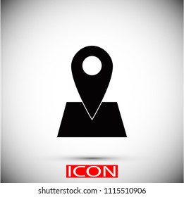 Pin on the map icon, Vector EPS 10 illustration style