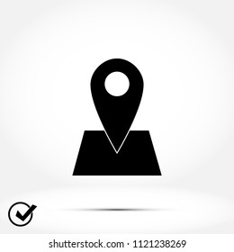 Pin on the map icon, Vector EPS 10 illustration style
